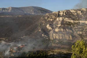 France, Bouches-du-Rhône (13), Marseille, incendie dans les calanques le 5 septembre 2016 au départ de Luminy entre Marseille et Cassis sur plus de 300 ha.