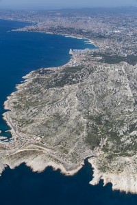 rance, Bouches-du-Rhône (13), Marseille et Cassis, Parc National des Calanques, massif des calanques, callelongue et Marseilleveyre  (vue aérienne)