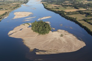 France, Maine-et-Loire (49), La Bohalle, île Sorin sur la Loire (vue aérienne)
