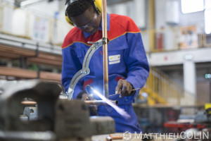 France, Alpes-Maritimes (06), Antibes,   CFA BTP, Centre de Formation d Apprentis Bâtiment Travaux Publics d'Antibes, metallerie, cuivre