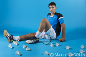 France, Bouches-du-Rhône (13), Fos-sur-Mer,   portrait de Christo Popov,  joueur de Badminton, Yonex