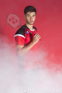 France, Bouches-du-Rhône (13), Fos-sur-Mer,   portrait de Toma Junior Popov,  joueur de Badminton, Yonex