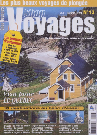 Couverture du magazine Shop Voyages - Dossier Québec