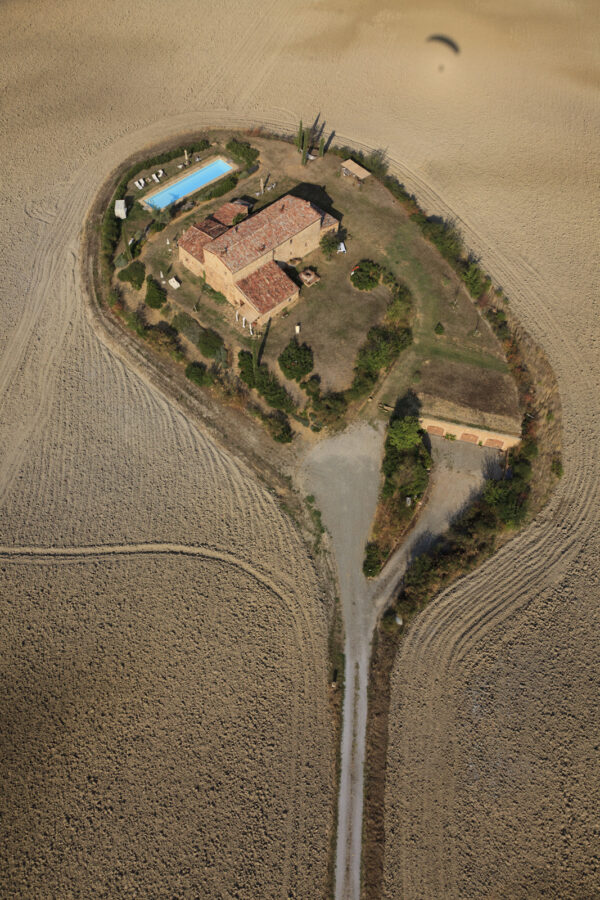 Vue aérienne – Hôtel, villa, château — Val d’Orcia