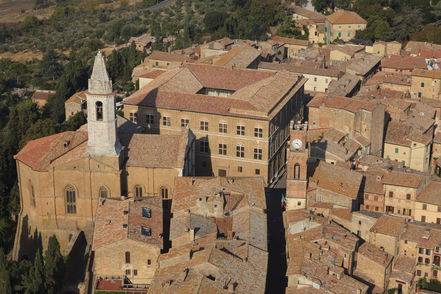Vue aérienne – Village — Pienza