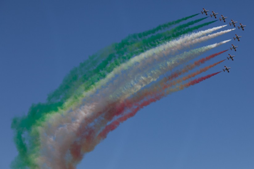 La Frecce Tricolori ou flèches tricolores, patrouille acrobatique de l’armée de l’air italienne