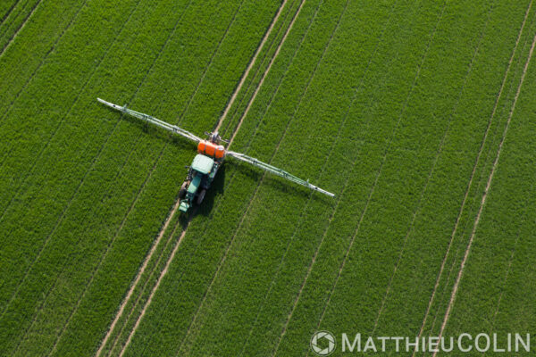 Vue aérienne d’épangade de pesticides