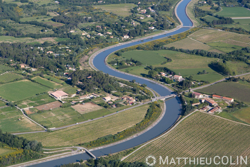 Méandres du canal EDF (vue aérienne)