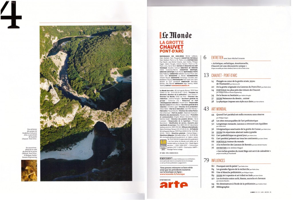 Photo aérienne dans Le Monde Hors-Série Grotte Chauvet