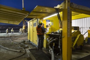 France, bouches-du-Rhône (13), La Ciotat, Port, chantiers navals, chantier de fondations spéciales,  Keller France