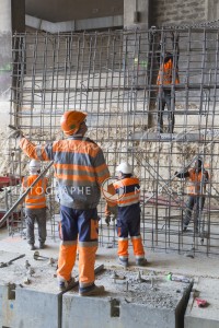 France, Bouches-du-Rhône, Marseille, travaux de la rocade L2 ou A507 contournement de 11 km reliant l'A7 à l'A50. Spie Batignolles, tunnel du Merlan, contremaitre ou chef de chantier