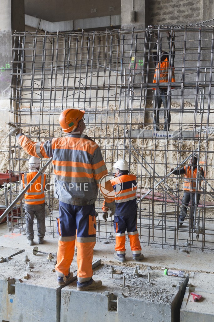 France, Bouches-du-Rhône, Marseille, travaux de la rocade L2 ou A507 contournement de 11 km reliant l'A7 à l'A50