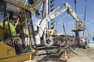 France, Bouches-du-Rhône, Marseille, travaux de la rocade L2 ou A507 contournement de 11 km reliant l'A7 à l'A50. Spie Batignolles, Sainte Marthe