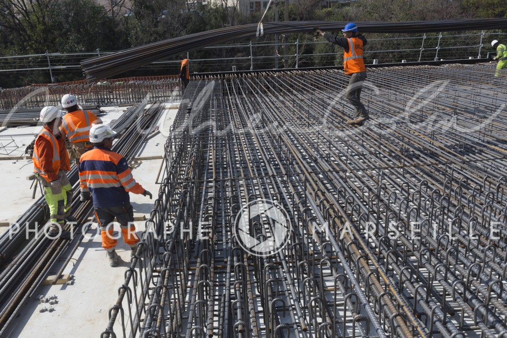 France, Bouches-du-Rhône, Marseille, travaux de la rocade L2 ou A507 contournement de 11 km reliant l'A7 à l'A50