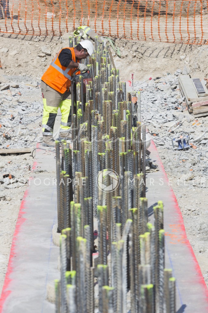 France, Bouches-du-Rhône, Marseille, travaux de la rocade L2 ou A507 contournement de 11 km reliant l'A7 à l'A50