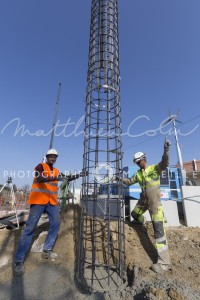 France, Bouches-du-Rhône, Marseille, travaux de la rocade L2 ou A507 contournement de 11 km reliant l'A7 à l'A50. Spie Batignolles, Sainte Marthe, fondation