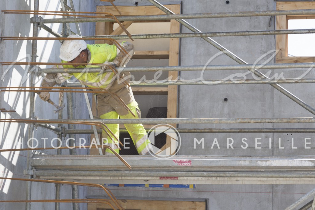 France, Bouches-du-Rhône, Marseille, travaux de la rocade L2 ou A507 contournement de 11 km reliant l'A7 à l'A50