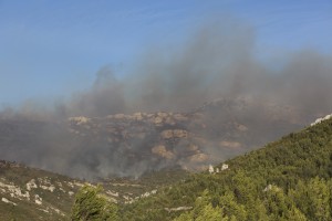 France, Bouches-du-Rhône (13), Marseille, incendie dans les calanques le 5 septembre 2016 au départ de Luminy entre Marseille et Cassis sur plus de 300 ha.