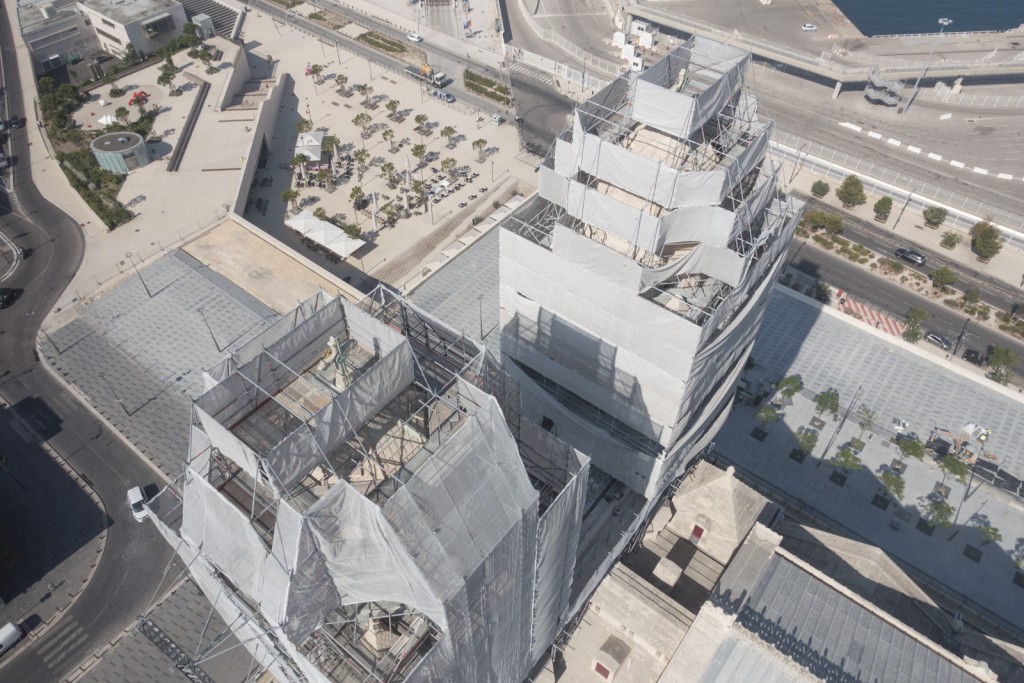 Marseille, cathédrale de la Major en rénovation, échaffaudage Altrad Plettac Mefran (vue aérienne)