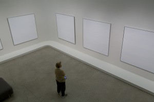 Etats-Unis, New York, Manhattan, musée d'art contemporain Solomon R. Guggenheim sur la 5th avenue, exposition Agnes Martin