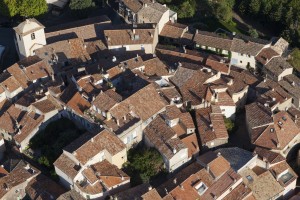 France, Var (83), golfe de Saint-Tropez, presqu'ile de Saint-Tropez, village de Ramatuelle (Vue aérienne)