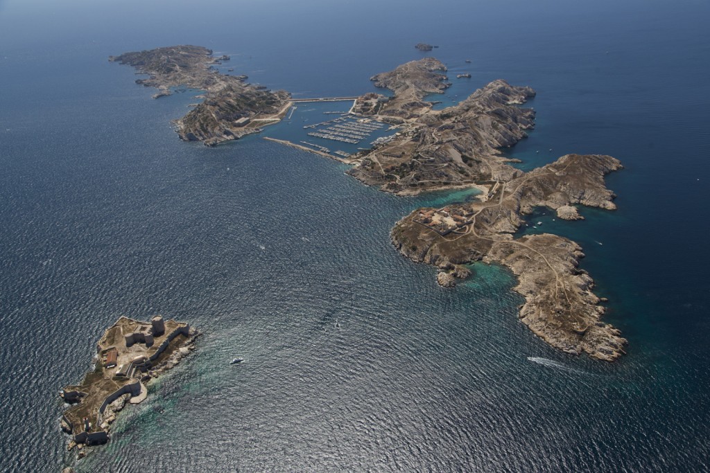 France, Bouches-du-Rhone (13), Marseille, Archipel du Frioul et château d'If (vue aérienne)