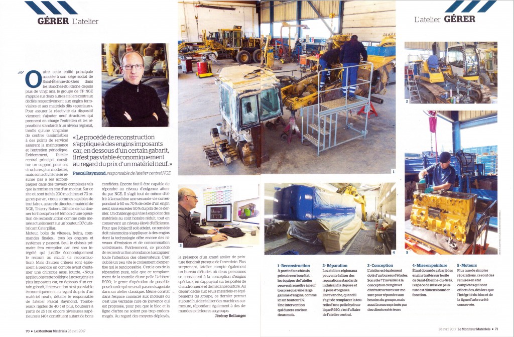 "Une" du magazine Le Moniteur Matériels
