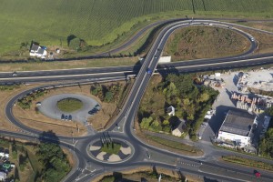 France, Maine-et-Loire (49), Angers, Avrilé, Aire de covoiturage du Fléchet, Parking (vue aérienne)