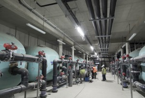 France, Pas-de-Calais (62), Boulogne-sur-Mer, chantier de Nausicaa, centre national de la mer, sur le plus grand aquarium d'Europe avec 9500 m3