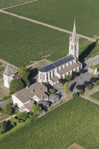 France, Gironde (33), Pomerol, village réputé pour son vignoble tels que  Pétrus, Le Pin, Lafleur, La Conseillante, Gazin, Maillet, Rouget (vue aérienne)