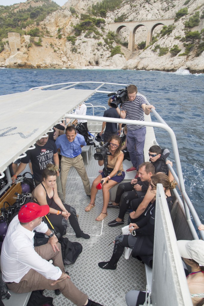 Port de Niolon, visite du centre de plongée UCPA de Niolon sur la côte Bleue de Marseille. Jean-Michel Blanquer