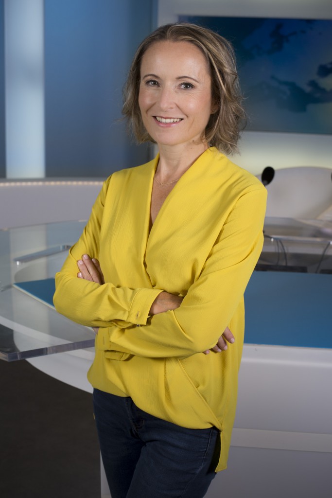 France, Bouches-du-Rhône (13), Marseille, France 3 Méditerranée, portrait de la journaliste Claire Lacroix
