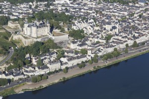France, Maine-et-Loire (49), Saumur, château la Loire (vue aérienne)