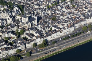 France, Maine-et-Loire (49), Saumur, château la Loire (vue aérienne)