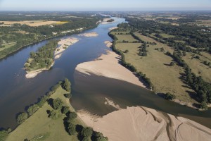France, Maine-et-Loire (49), Saumur, la Loire (vue aérienne)