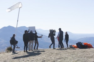 France, Alpes-de-Haute-Provence (04), Dignes-les-Bains, tournage de l'émission chroniques méditerranéennes avec la présentatrice Nathalie Simon