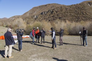 France, Alpes-de-Haute-Provence (04), Dignes-les-Bains, tournage de l'émission chroniques méditerranéennes avec la présentatrice Nathalie Simon