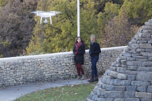 France, Alpes-de-Haute-Provence (04), Dignes-les-Bains, tournage de l'émission chroniques méditerranéennes avec la présentatrice Nathalie Simon