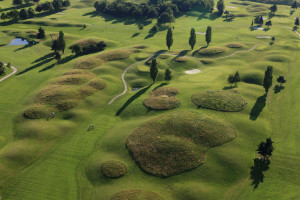 France, Yvelines (78), Trappes en Yvelines, golf Blue Green de la base de loisirs et reserve naturelle et etang de Saint Quentin en Yvelines
 (vue aerienne)