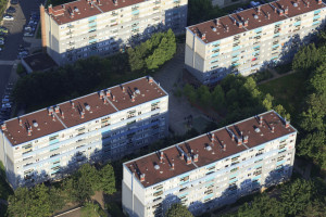 France, Yvelines (78), Trappes en Yvelines, les Merisiers  (vue aerienne)