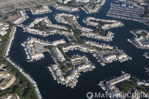 Camargue, Le Grau-du-Roi, Port-Camargue, le plus grand port de plaisance d'Europe (vue aérienne)