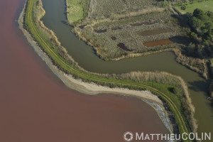 France, Gard (30), Camargue, salins d'Aigues- Mortes, Salins du Midi  (vue aérienne)