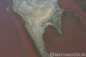 France, Gard (30), Camargue, salins d'Aigues- Mortes, Salins du Midi  (vue aérienne)