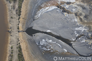 France, Gard (30), Camargue, salins d'Aigues- Mortes, Salins du Midi  (vue aérienne)