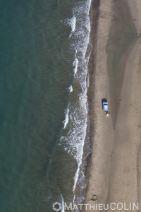 France, Gard (30), Camargue, Le Grau du Roi, plage de l'Espiguette,  massif de dune (vue aérienne)