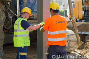 France, Var (83), Saint Tropez, chantier Keller, fondations spéciales