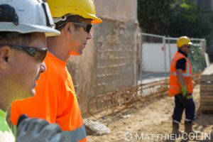 France, Var (83), Saint Tropez, chantier Keller, fondations spéciales