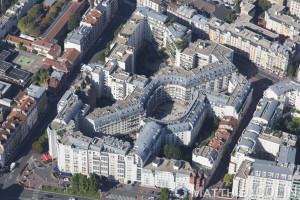 France, Val de Marne (94), Montrouge Square Gabriel Péri (vue aérienne)