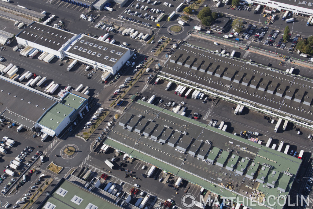 Chevilly-Larue et Rungis, Marché d'intérêt National, le plus grand marché de produits frais au monde (vue aérienne)