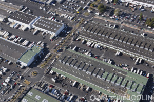 France, Val de Marne (94), Chevilly-Larue et Rungis, Marché d'intérêt National, le plus grand marché de produits frais au monde  (vue aérienne)